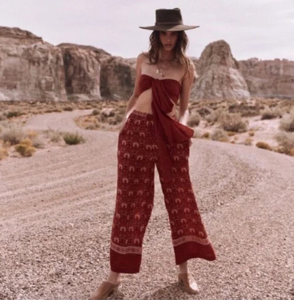 Spell & the Gypsy Jewel Palazzo Pant in Copper Womens XS Paisley